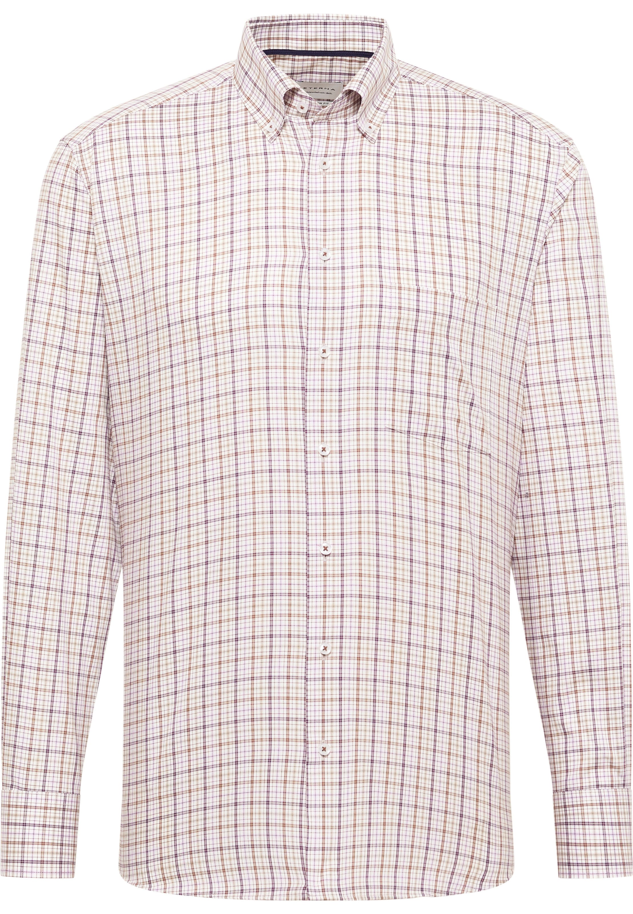 ETERNA Regular fit Business shirt in Brown: front