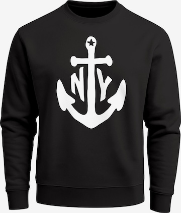 Neverless Sweatshirt 'NY Anker' in Schwarz: Vorderseite