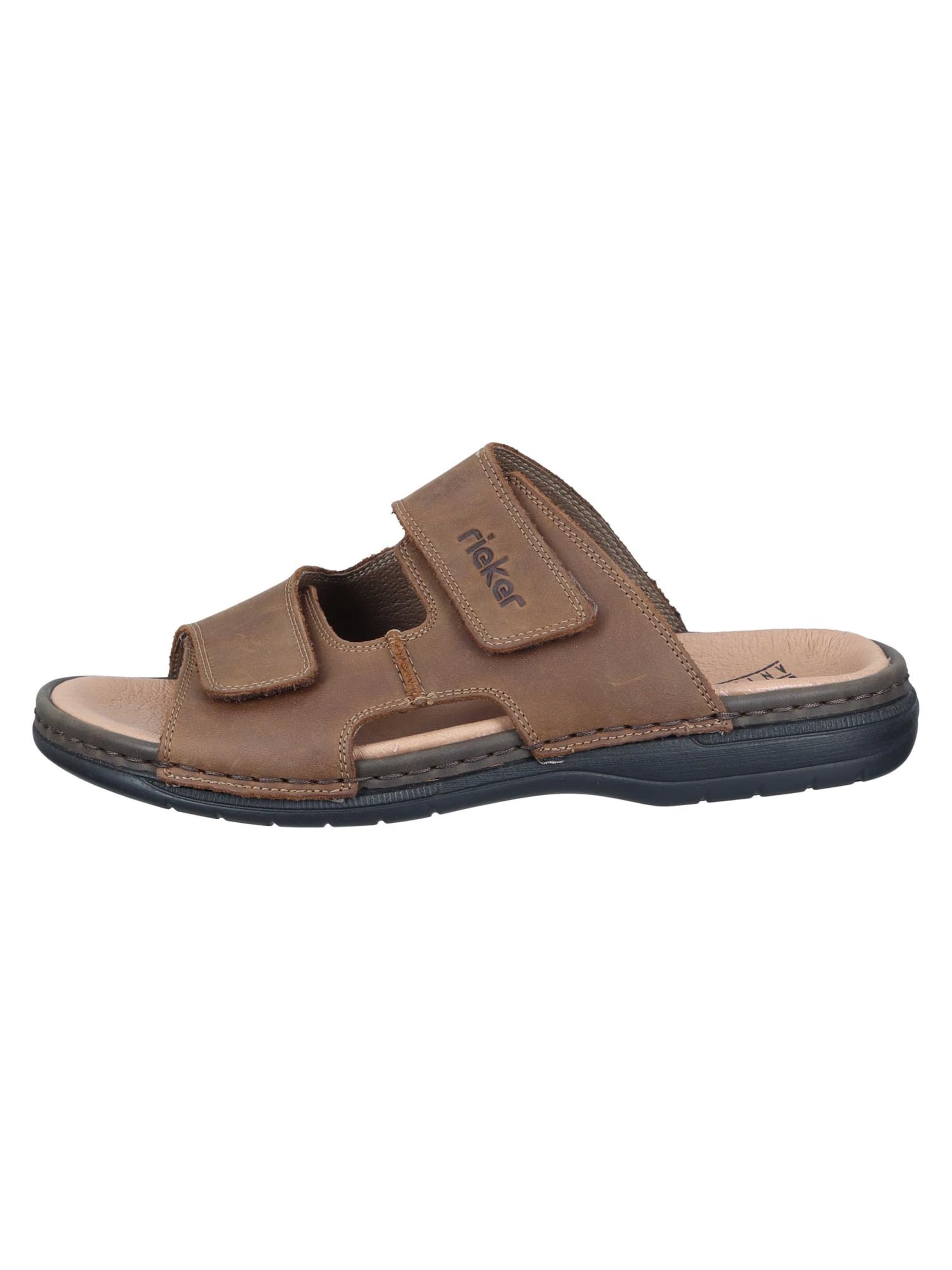 Rieker Mules 'Basic' in Brown: front