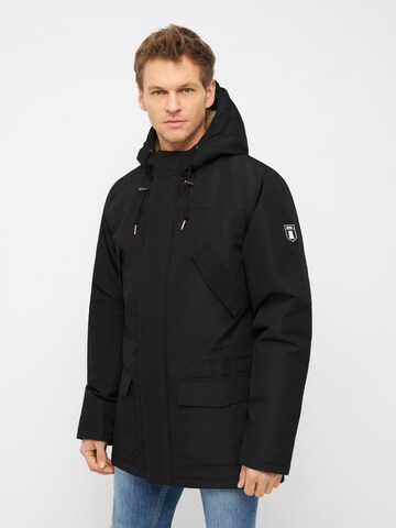Derbe Winterjacke 'Festholm' in Schwarz: Vorderseite