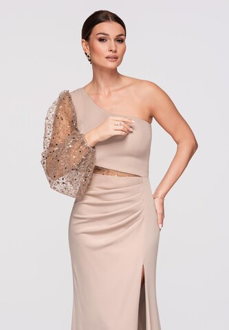 Ombre Kleid in Beige