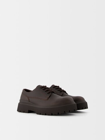 Bershka Athletic Lace-Up Shoes in Brown