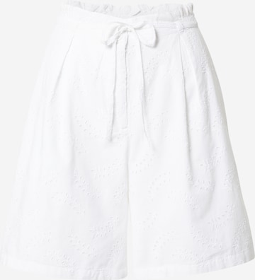 ESPRIT Loose fit Pleat-Front Pants in White: front