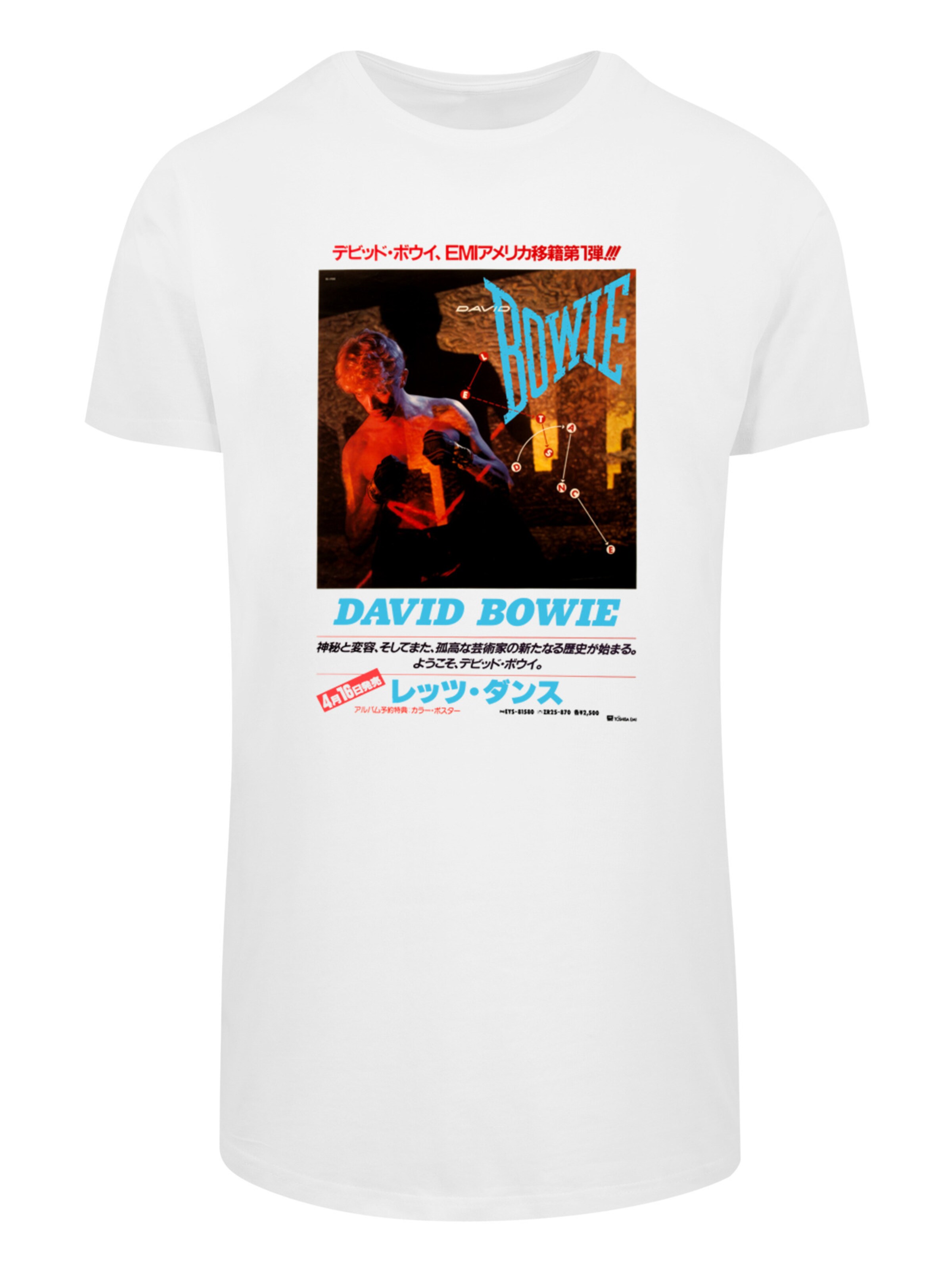 T-Shirt 'David Bowie' F4NT4STIC en blanc : devant