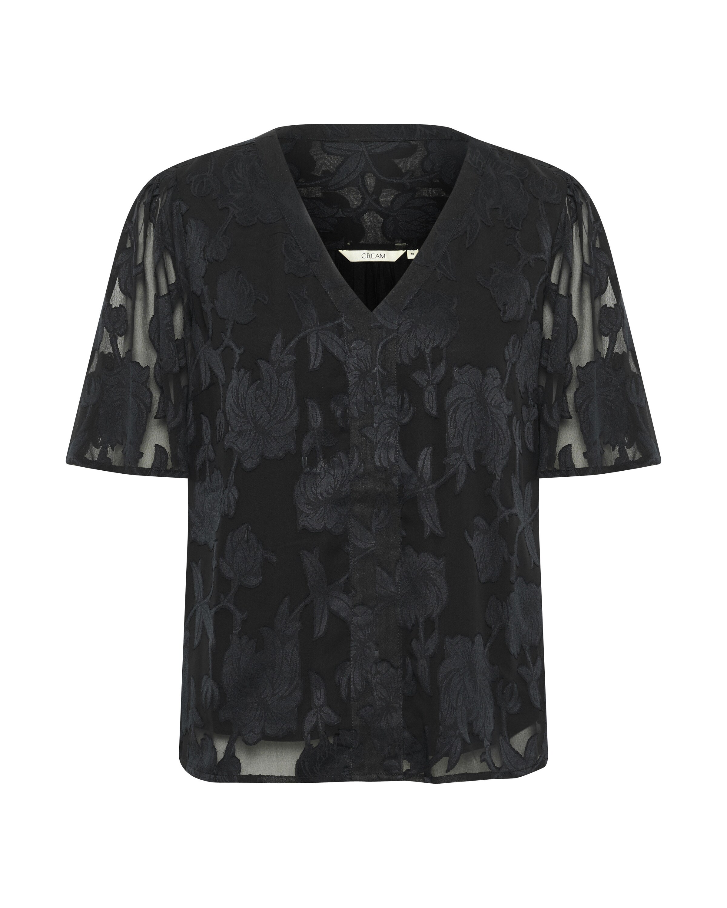 Cream Bluse 'Yana' i sort: forside