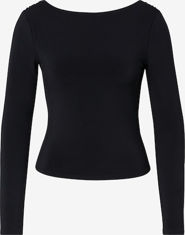 Tricou de la Abercrombie & Fitch pe negru: față