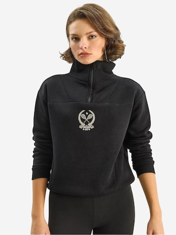 Bianco Lucci Sweatshirt in Zwart: voorkant