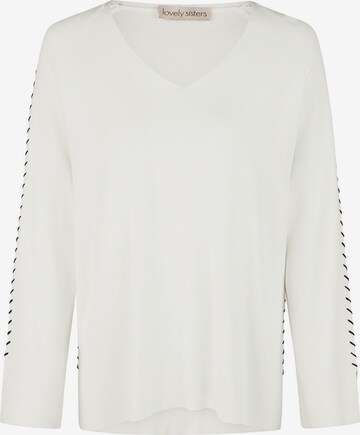 Pull-over 'Paloma' Lovely Sisters en blanc : devant