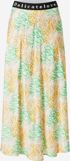DELICATELOVE Jupe 'Sara' en jaune d'or / vert / poudre / noir / blanc, Vue avec produit