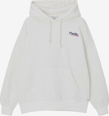 Sweat-shirt Pull&Bear en blanc : devant