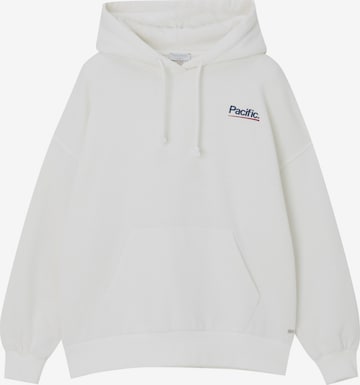 Sweat-shirt Pull&Bear en blanc : devant