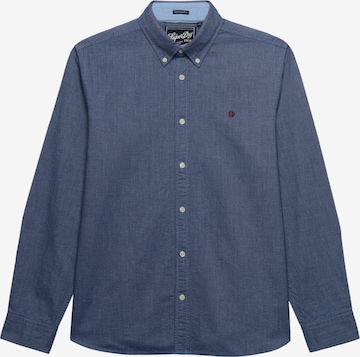 Superdry & Co Button Up Shirt in Blue: front