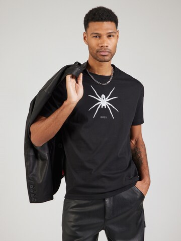 T-Shirt 'Spiderbat' BOSS en noir : devant