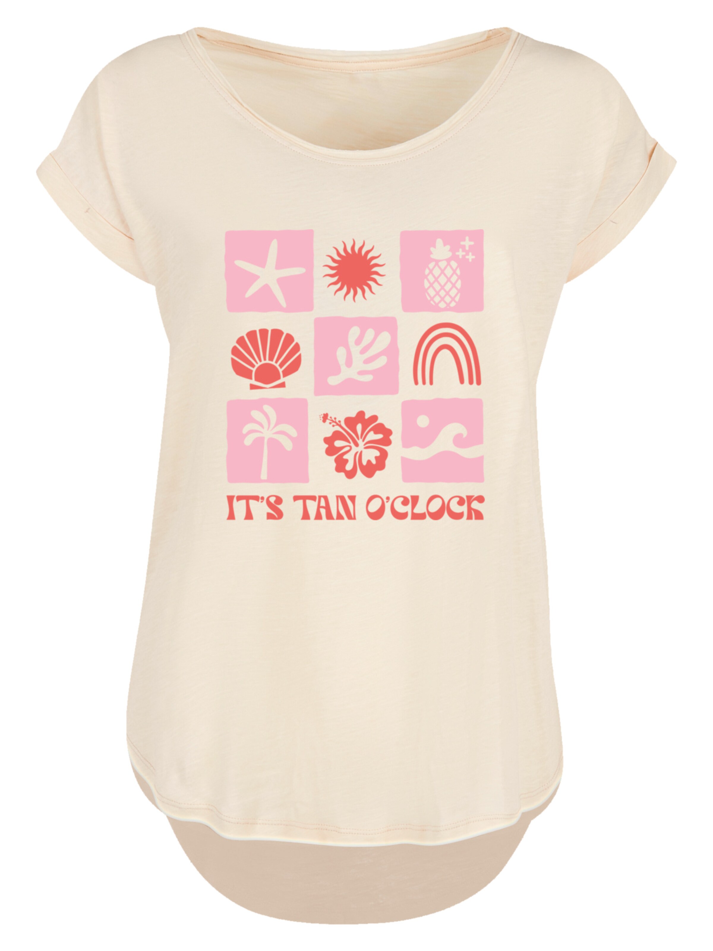 F4NT4STIC Shirt 'Its Tan O Clock' in Beige: voorkant