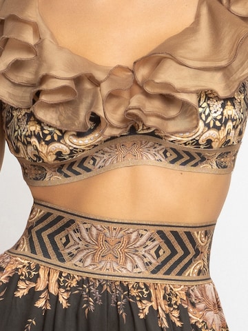 JIORO Triangel Bikinitop 'GOLDEN STRIPES' in Gemengde kleuren