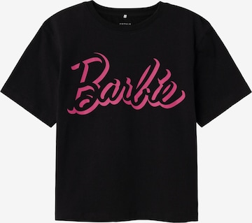 NAME IT Shirt 'Dalina Barbie' in Zwart: voorkant