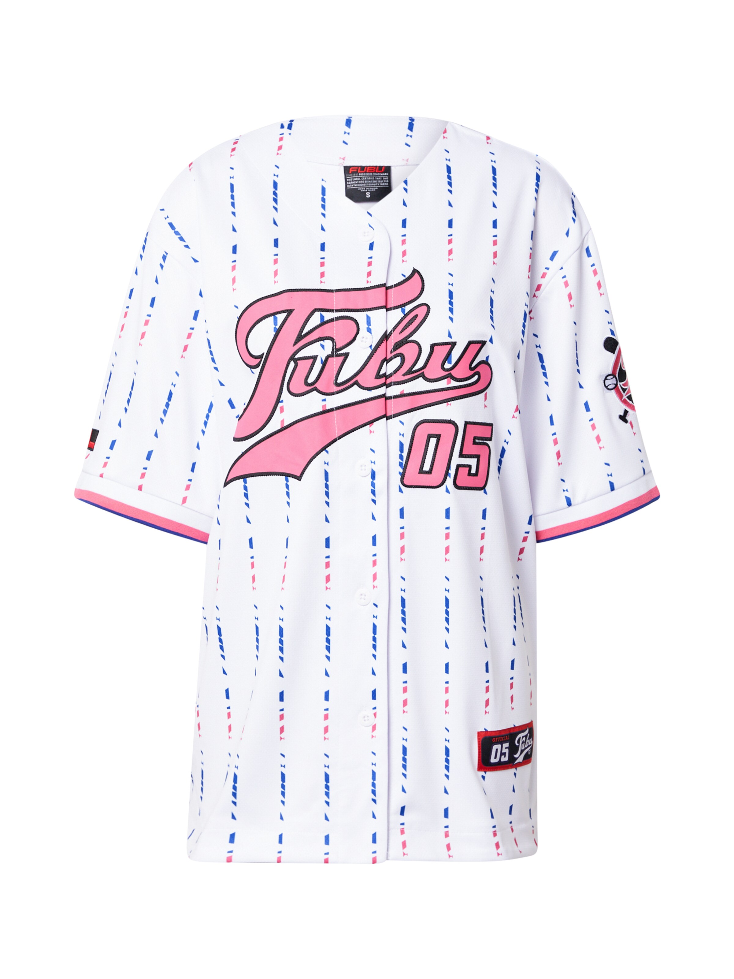 Camicia da donna 'Varsity' di FUBU in bianco: frontale