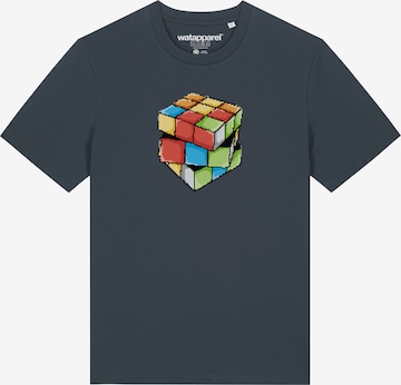 T-Shirt 'Pixel Zauberwürfel' Watapparel en gris : devant