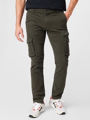 Petrol Industries Regular Cargo Pants in Green: front