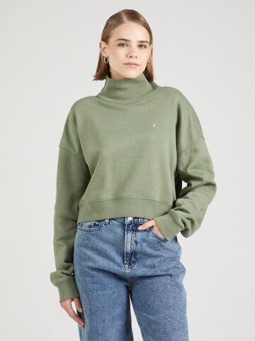 Tommy Jeans Sweatshirt in Groen: voorkant