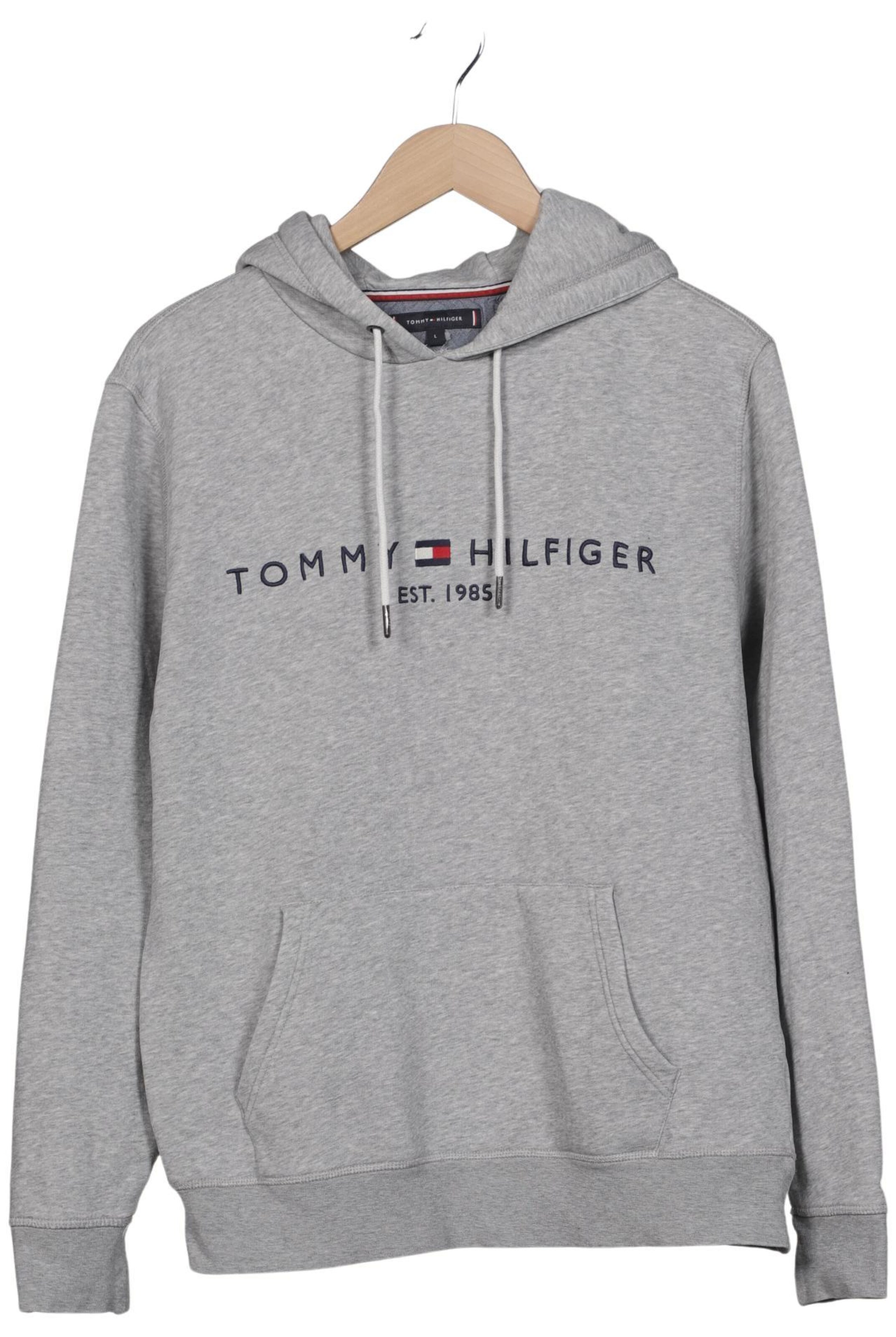 TOMMY HILFIGER Sweatshirt & Zip-Up Hoodie in L in Grey: front