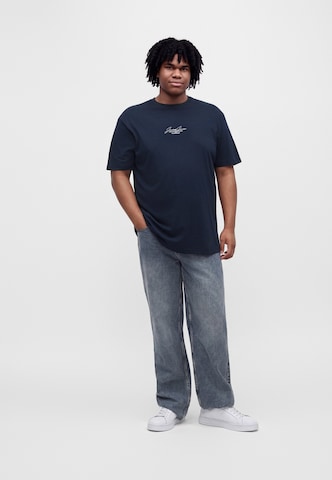 Jack & Jones Plus Shirt 'JJCOVER SCRIPT' in Blue