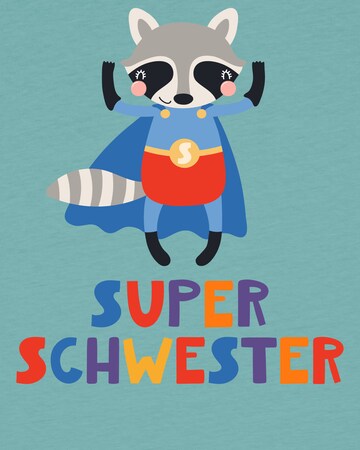 Maglietta 'Superschwester' di watabout.kids in blu