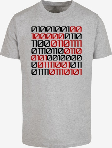 F4NT4STIC Shirt 'I love you 01001001 Binary Code Valentinstag' in Grijs: voorkant