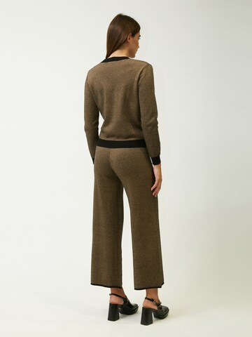 Influencer - Pierna ancha Pantalón en beige