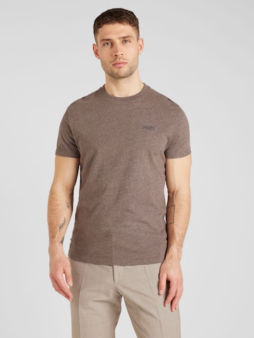 T-Shirt Superdry en marron : devant