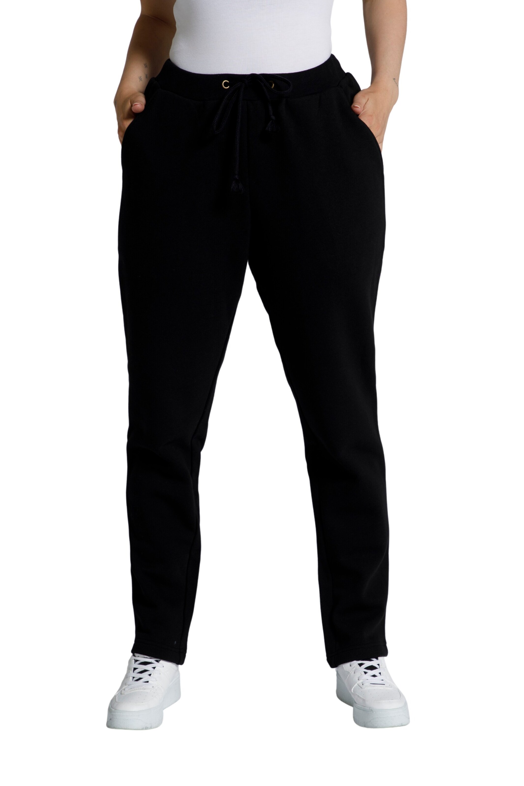 Ulla Popken Regular Broek in Zwart: voorkant