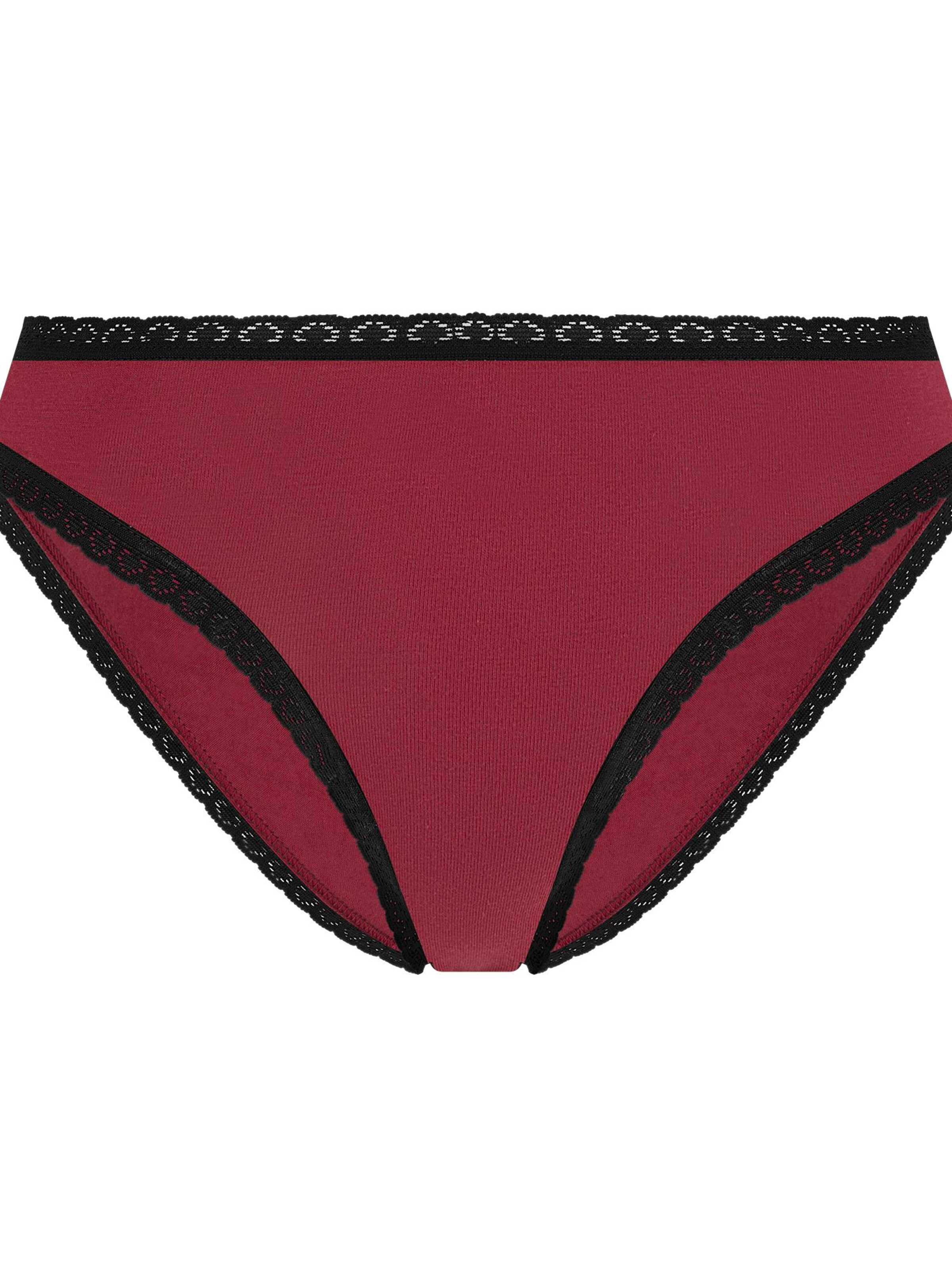 Albero Natur Panty 'Damen Bio Baumwoll Slip mit Spitze' in Red