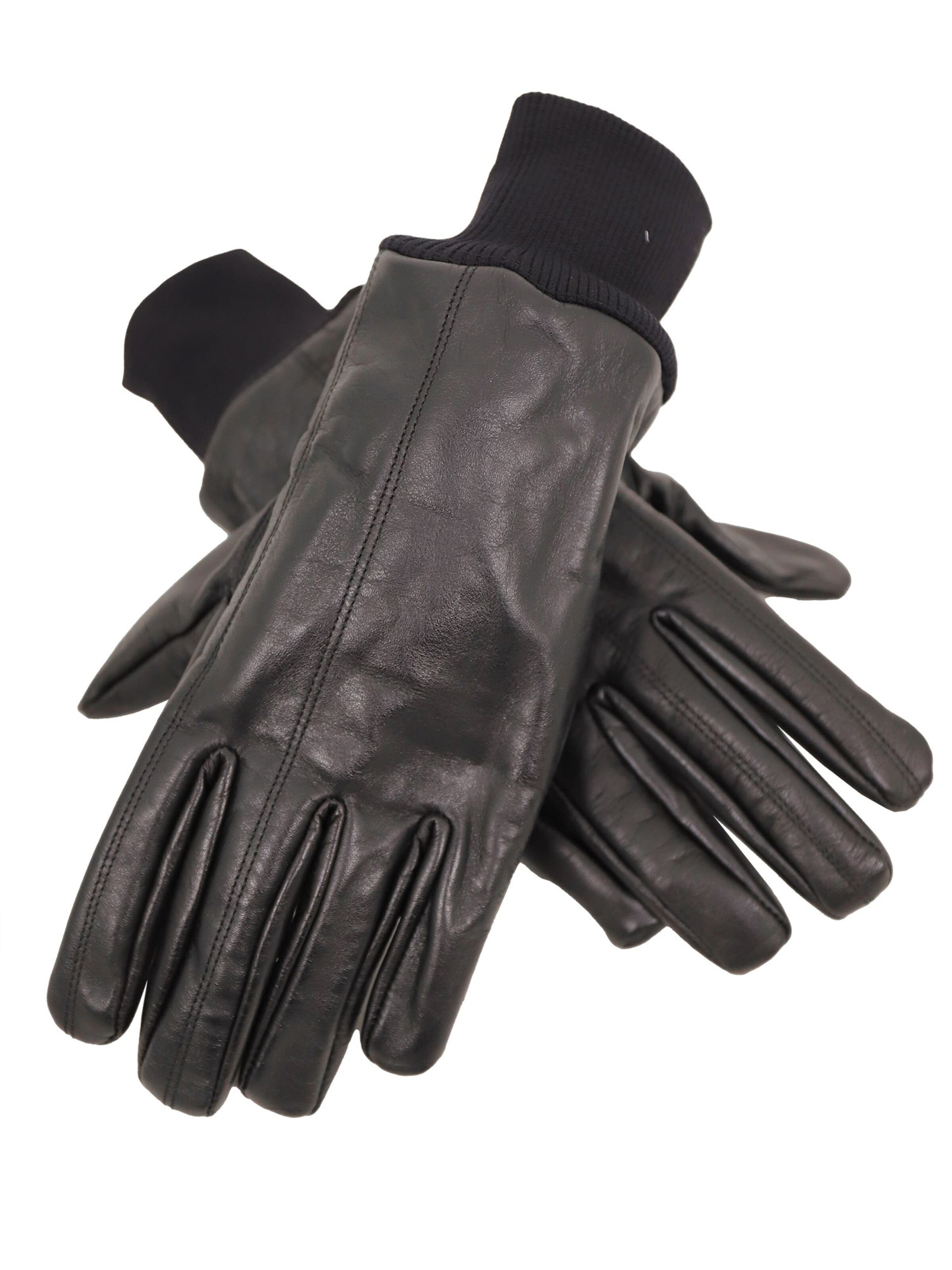 Lederjacken24 Full finger gloves in Black