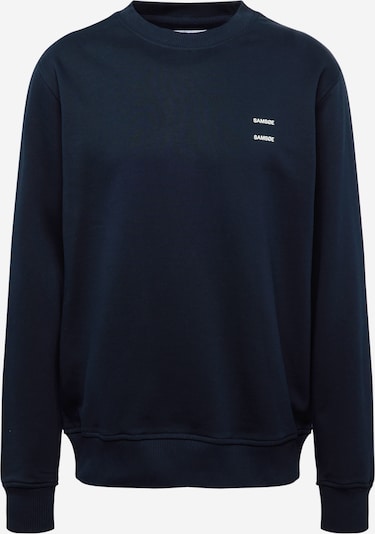 Samsøe Samsøe Sweat-shirt 'JOEL' en bleu foncé / blanc, Vue avec produit