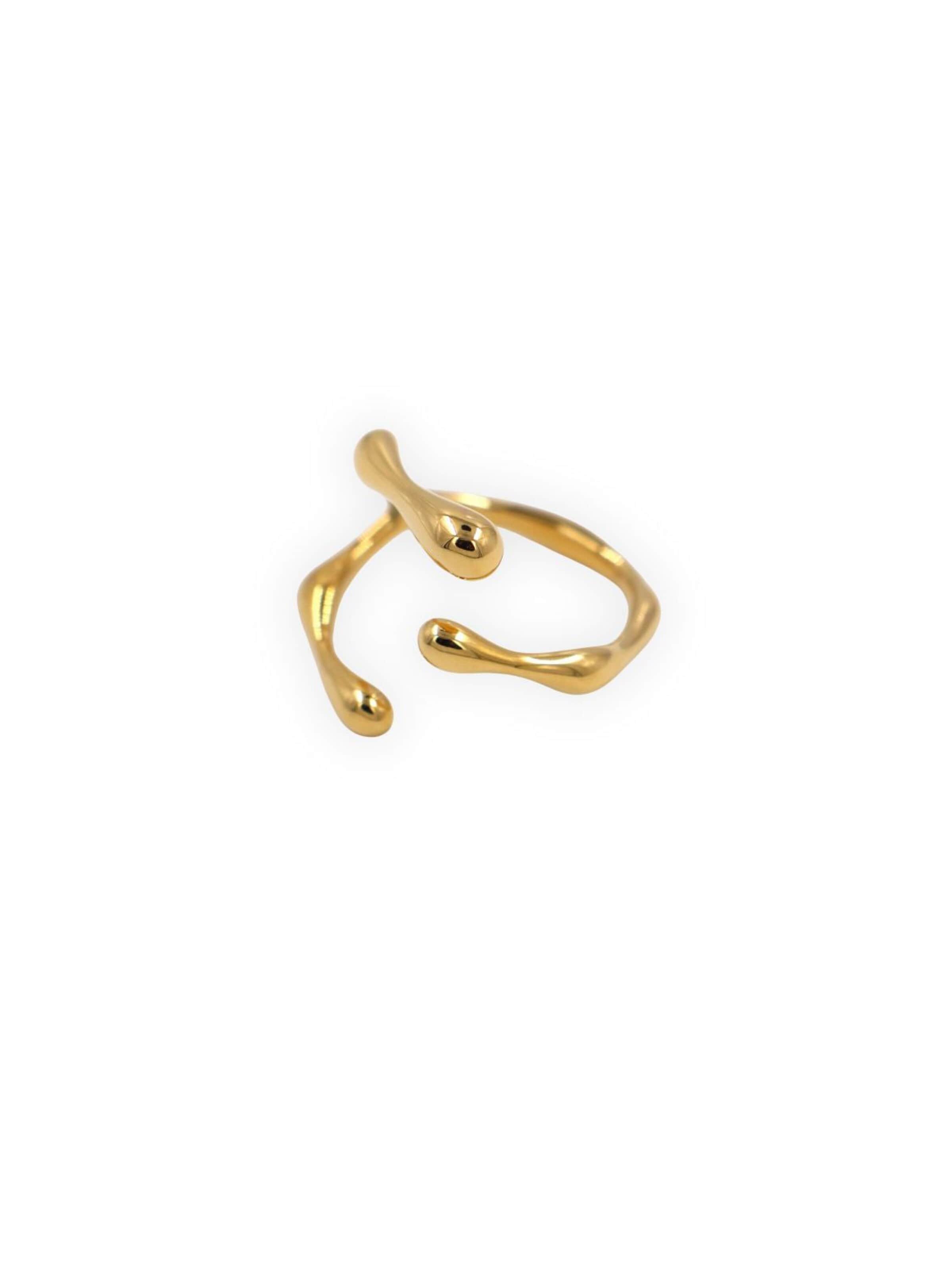 Fräulein Wunder Ring 'Ring Bones Edelstahl'‌‌‌‌‌‌‌‌‌ in Gold