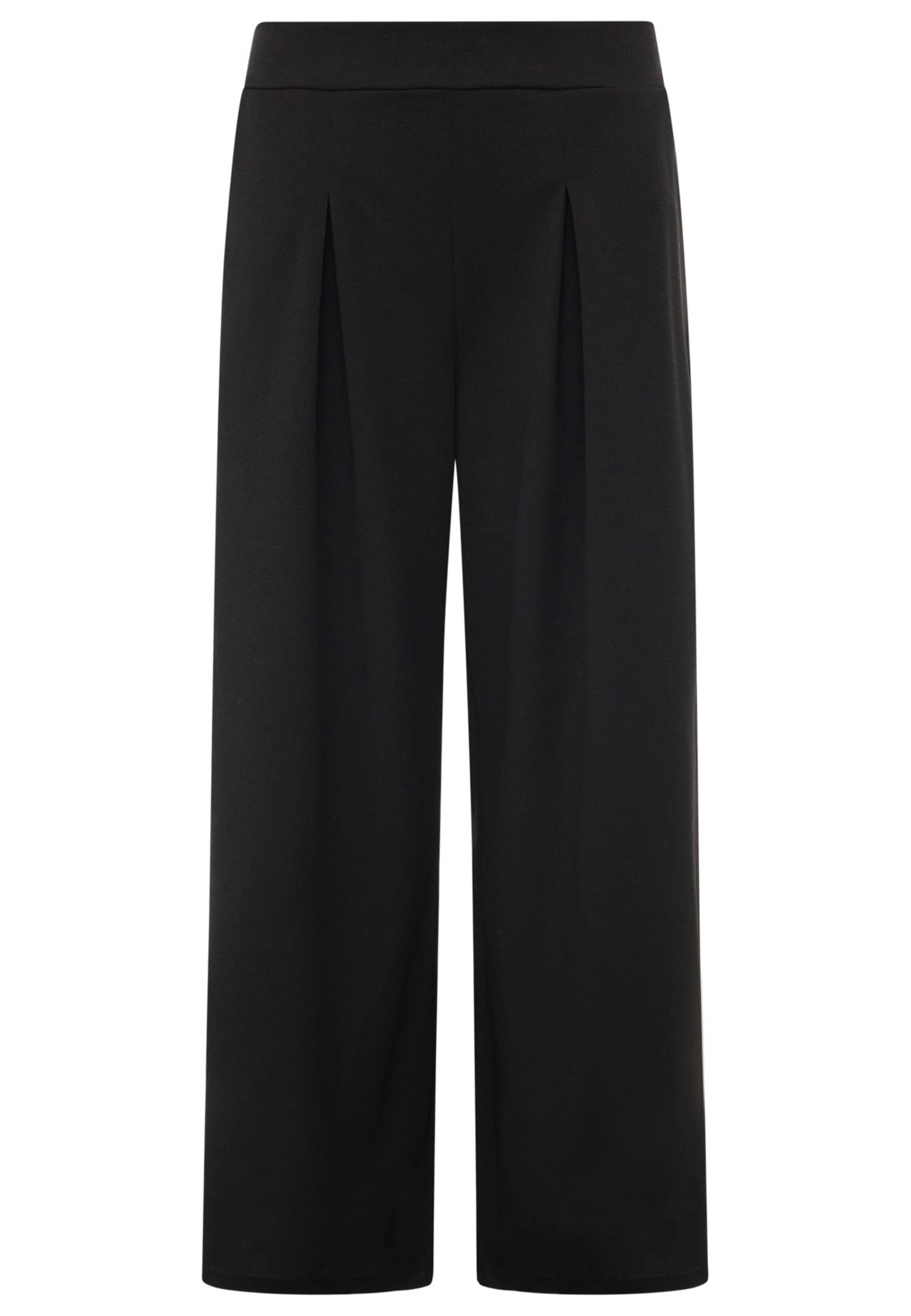 Zwillingsherz Pleat-Front Pants in Black: front
