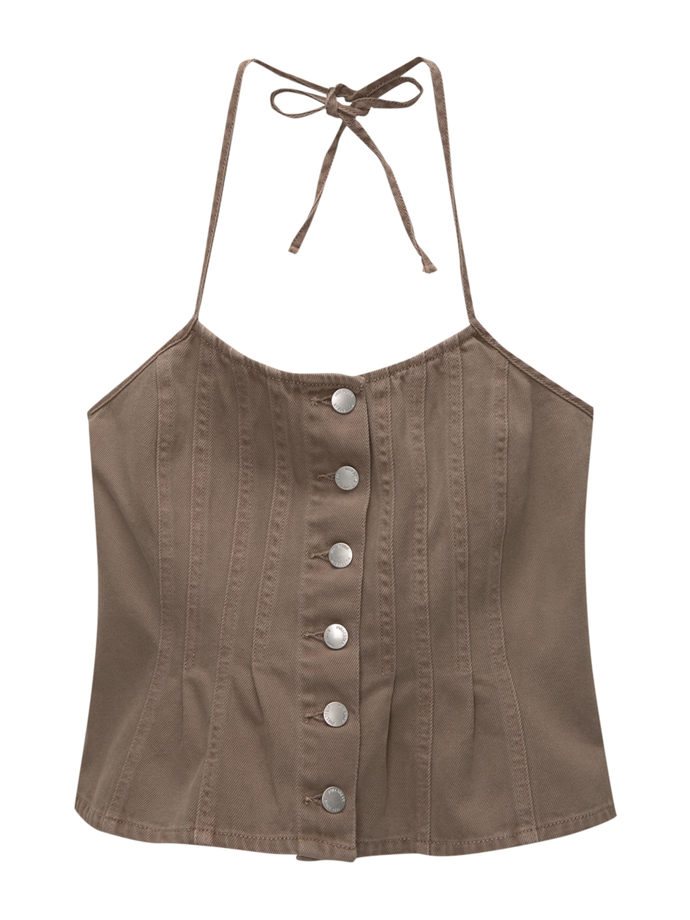 Top de la Pull&Bear pe maro: față