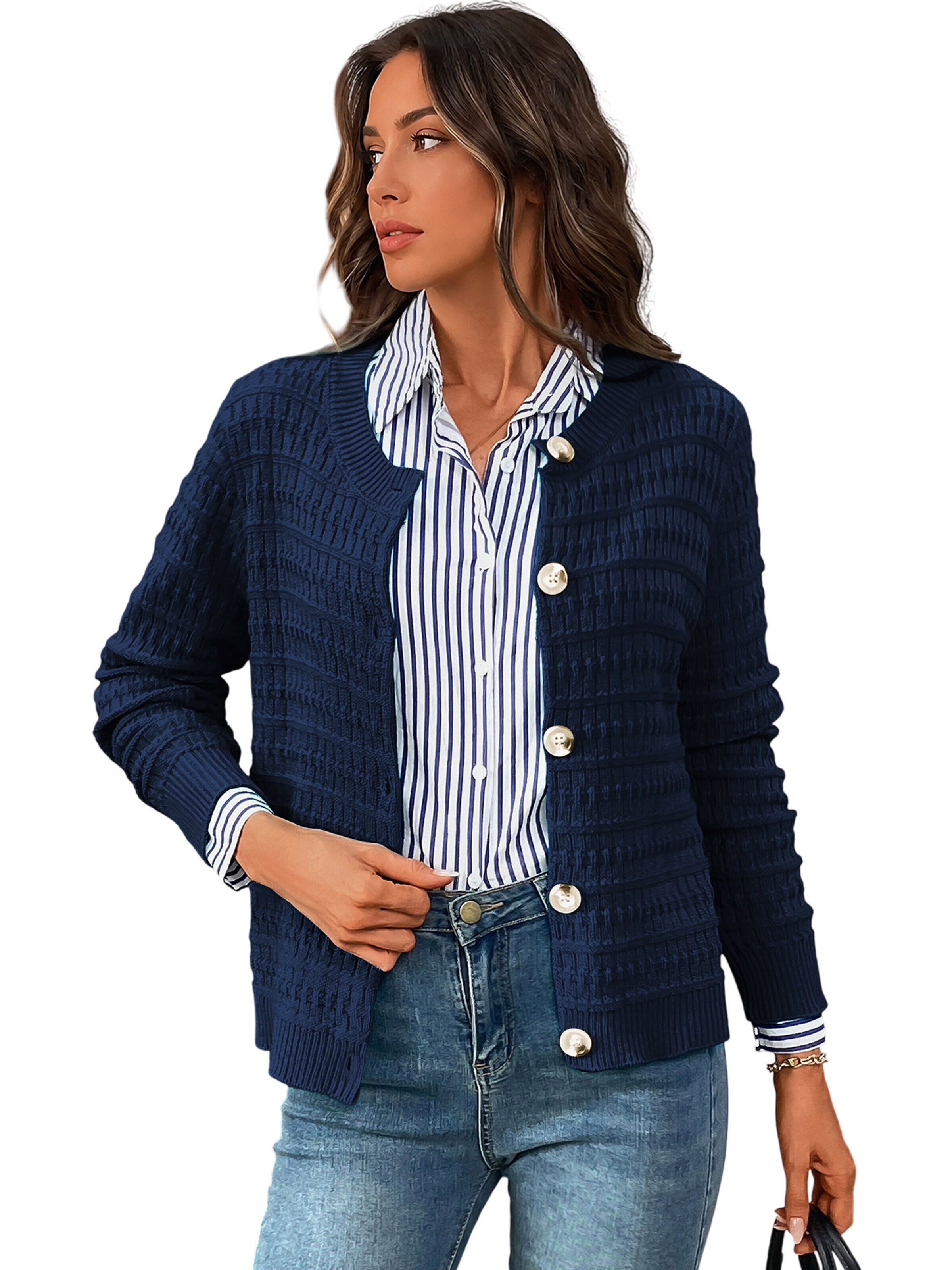Magicshe Strickjacke 'Strickjacke'‌‌‌‌‌‌‌ in Blau: Vorderseite