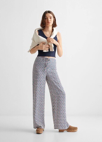 MANGO TEEN Wide leg Pants 'Geop' in Beige
