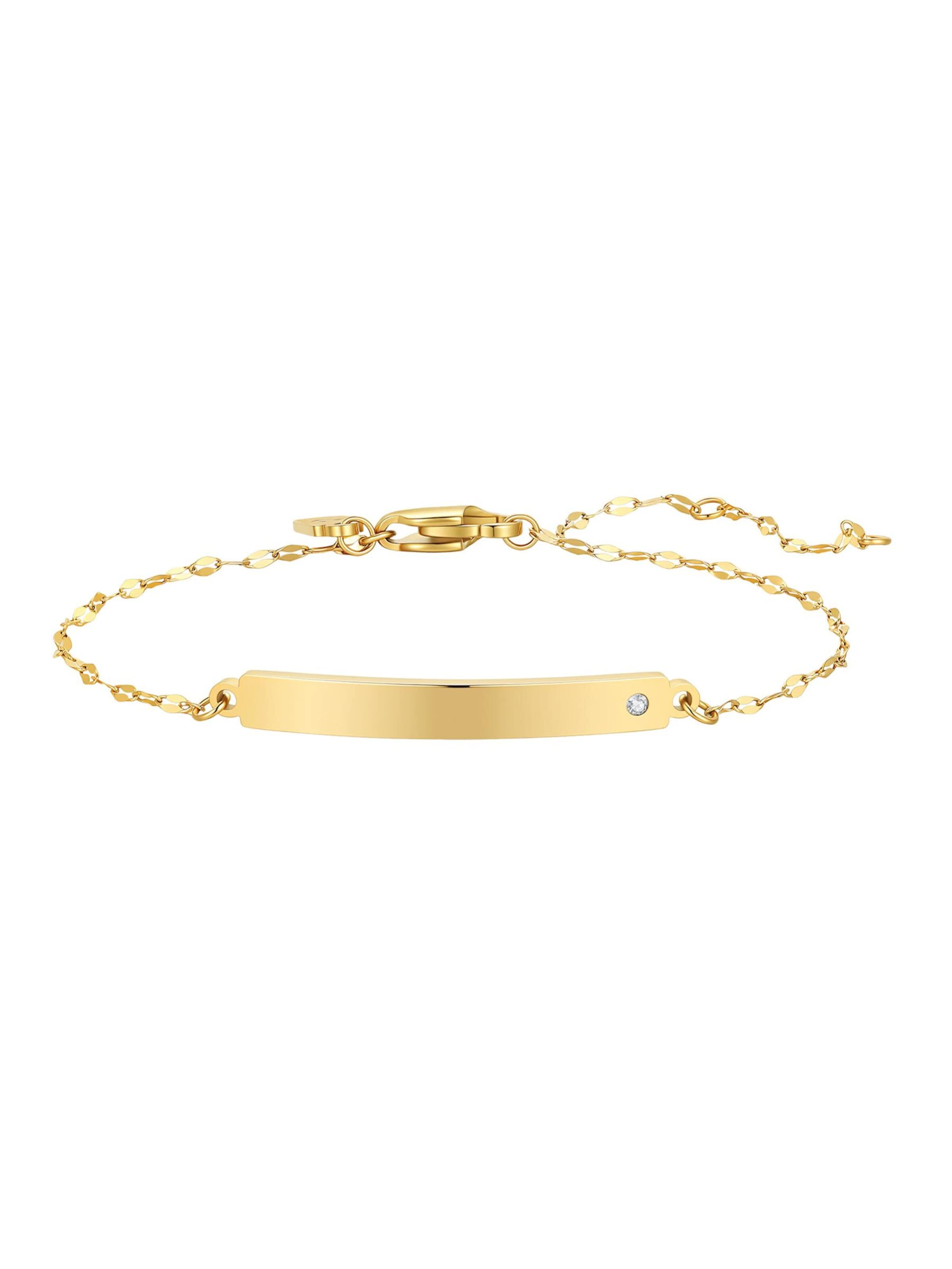 Braccialetto 'Crystal Bar Rolo' di Hey Happiness in oro