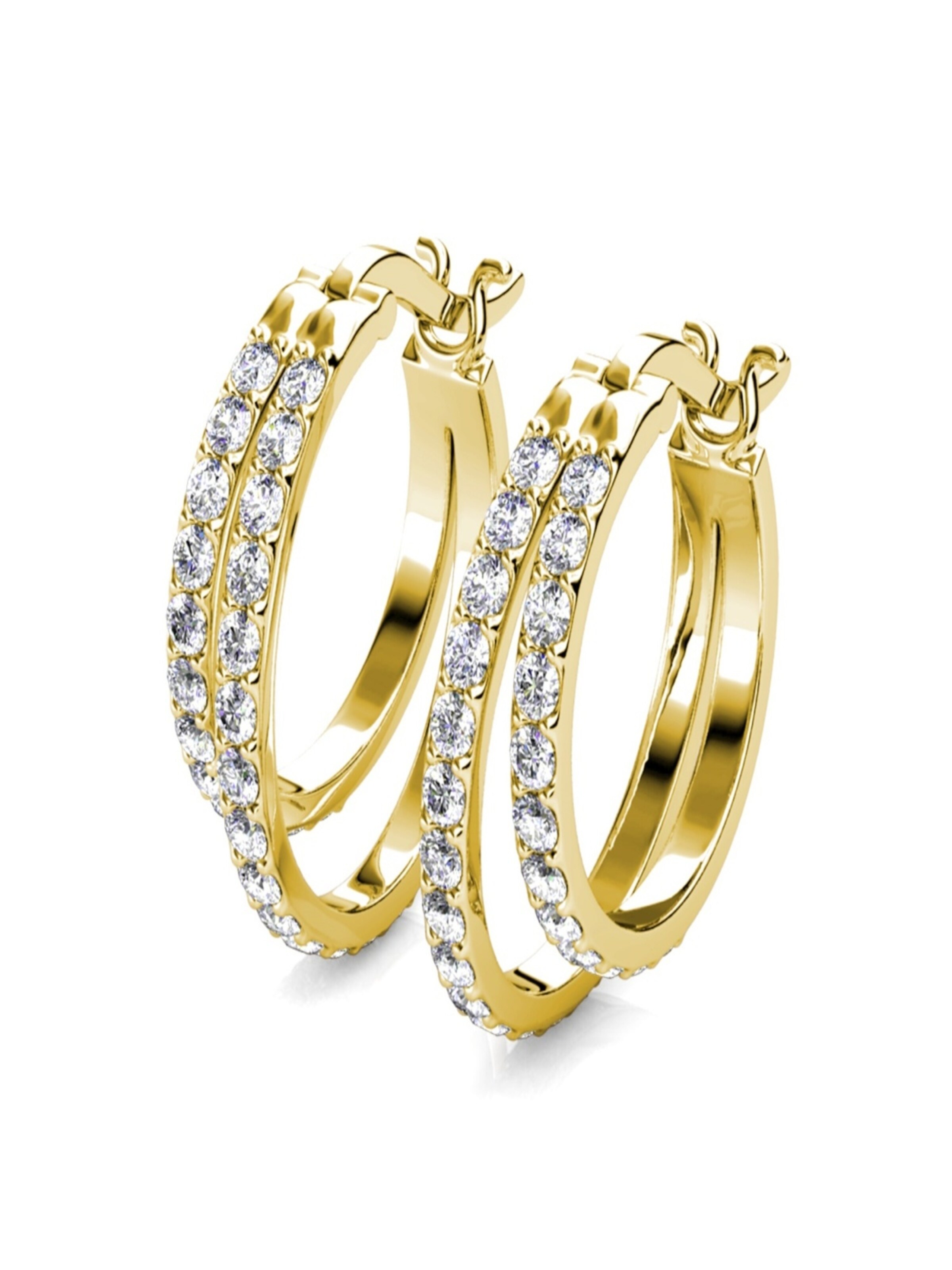 ROUGEMONT Jewellery Earrings 'Funkelnde Creolen Ohrringe Linda' in Gold