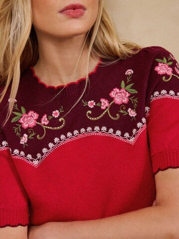 love & roses - Pullover em vermelho