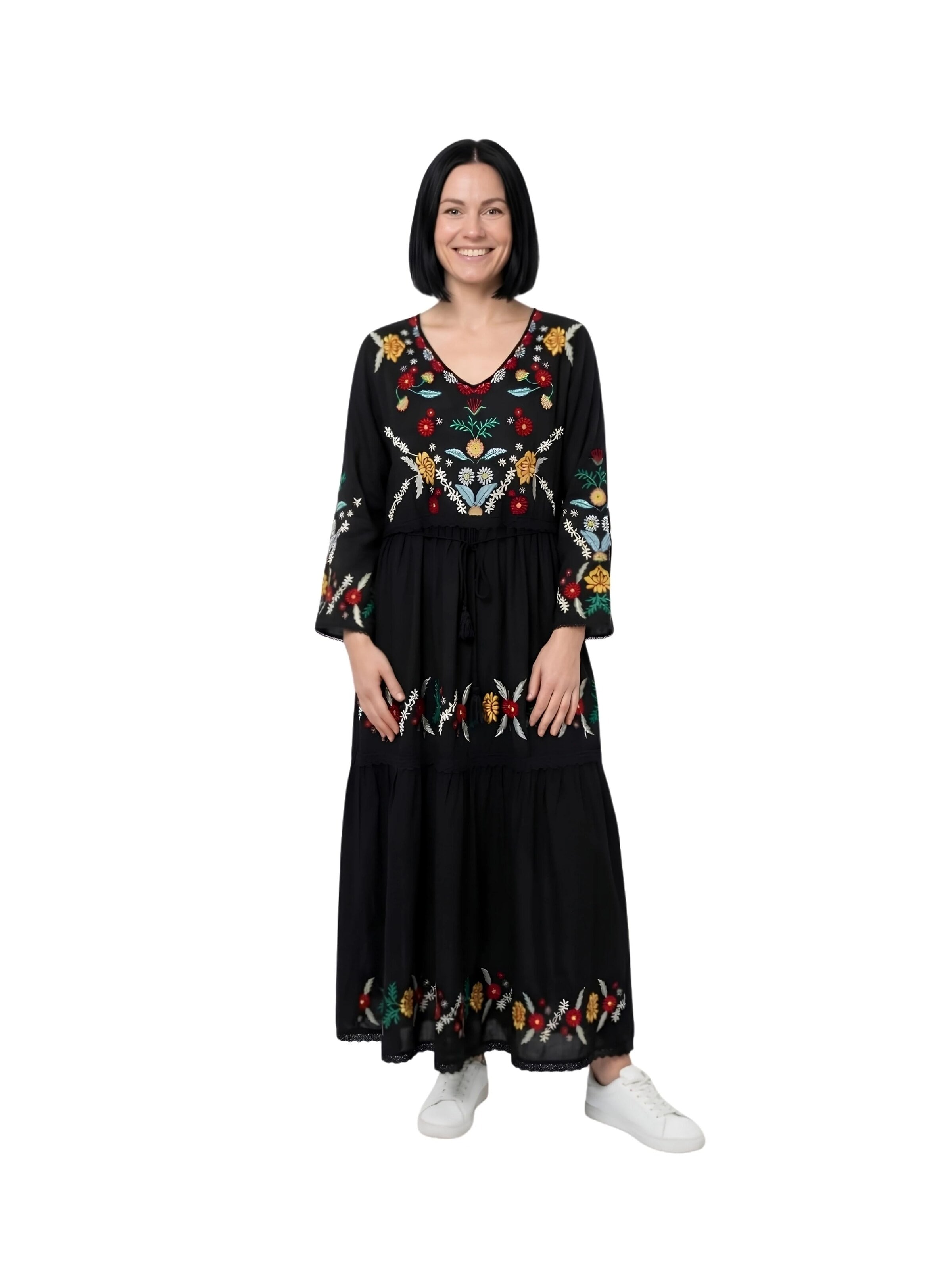 Rody’s forever Jurk 'Lässiges Damenkleid A26, schwarz , marimea M' in Zwart