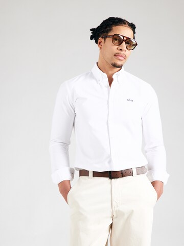BOSS Regular Fit Hemd 'ROAN' in Weiß: Vorderseite