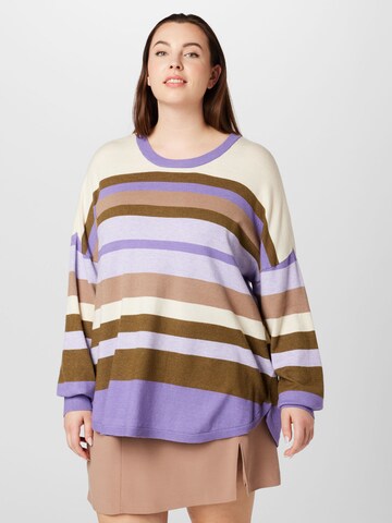 Fransa Curve Sweater 'MELANI' in Purple: front