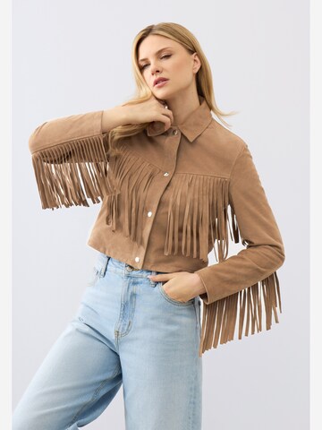 Bolongaro Trevor - Chaqueta de entretiempo 'Nora Fringe' en marrón: frente