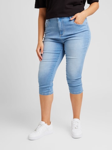 ONLY Carmakoma Skinny Jeans 'AUGUSTA' in Blauw: voorkant