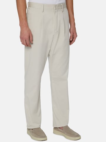 Boggi Milano - Slimfit Pantalón plisado en beige: frente