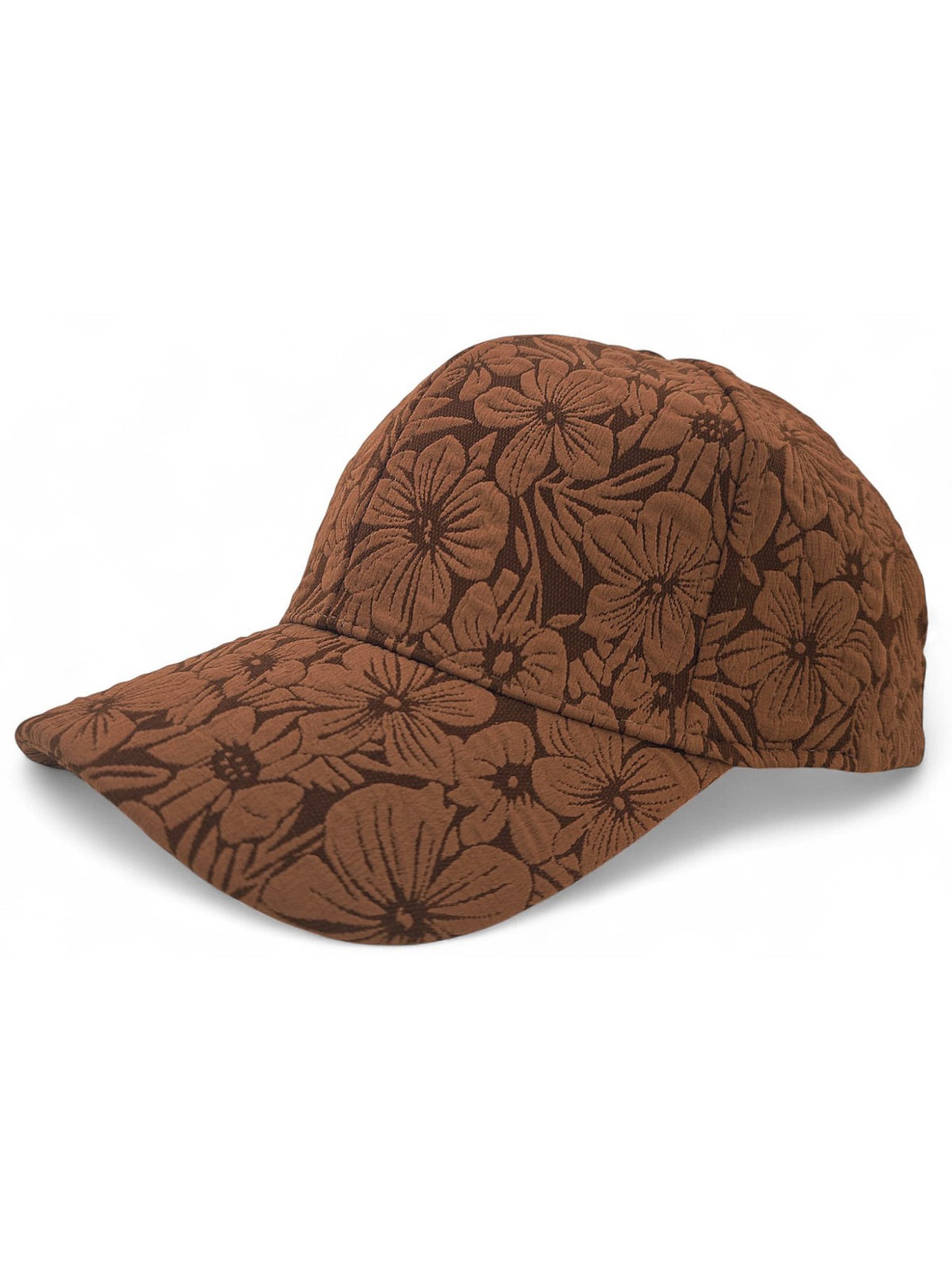 styleBREAKER Cap 'Basecap mit Blumen Muster Ton in Ton'‌‌‌‌ in Braun