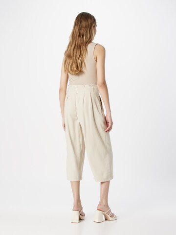 ONLY Wide leg Pleat-Front Pants 'Aminta' in Beige